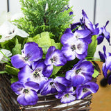 Outsunny 2 Pieces Artificial Phalaenopsis Decorative Plant with Straw Plaiting Pot, Fake Flower, 45cm, White Purple