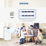 HOMCOM 7000 BTU Air Conditioning Unit, 3-in-1 Portable Air Conditioner, Dehumidifier, Cooling Fan with Remote Control, LED Display, 2 Speeds, 24H Timer, Window Venting Kit, 15m2