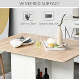 HOMCOM Foldable Dining Table Drop-Leaf Folding Desk Side Console with Storage Shelf for Kitchen,Dining Room