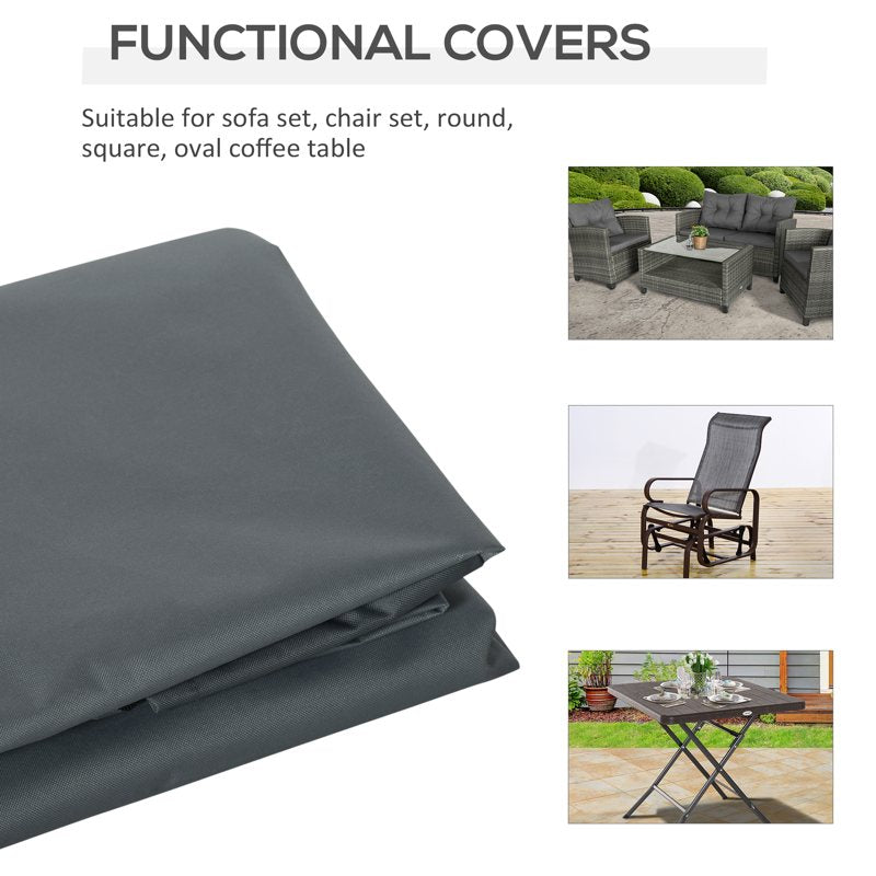 Outsunny Rectangular Patio Furniture Cover for Chairs Water UV Resistant Protection 600D Oxford Fabric Rattan Lounge Clean Cover, 200 x 86 x 82cm