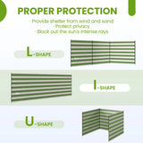 Outsunny 4 Pole Camping Windbreaks, Beach Wind Shield Shelter with Carry Bag and Steel Poles, 540cm x 150cm, Army Green