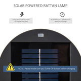 Outsunny Patio Garden PE Rattan Solar Lights Woven Resin Wicker Lantern Auto On/Off Solar Powered Lights for Porch, Yard, Lawn, Courtyard, Indoor & Outdoor  Brown