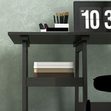 HOMCOM Compact Computer Desk with Storage Shelves, Study Table with Bookshelf, PC Table Workstation for Home Office, Study, Easy Assembly, 106 x 51cm, Black