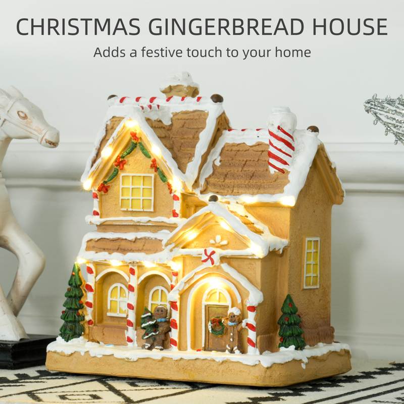 HOMCOM Gingerbread House Light & Music Christmas Decoration