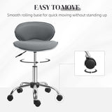 HOMCOM Adjustable Rolling Swivel Beauty Salon Chair, Stool for Spa, Grey