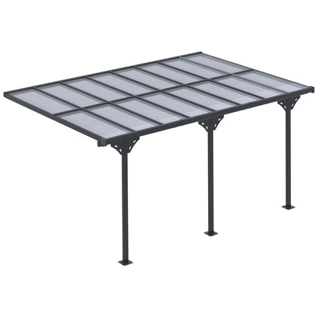 Outsunny Outdoor Patio Gazebo Pergola, Aluminum Post, 4.35 x 3 m PC Roof