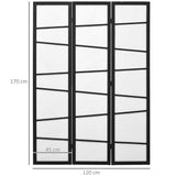 HOMCOM 3 Panel Room Divider, Wooden Folding Privacy Screen, Freestanding Wall Partition Separator for Bedroom, White