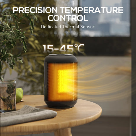 HOMCOM 1500W Ceramic Electric Heater with Fan, Timer, Oscillation - Black