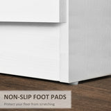 HOMCOM Three-Drawer Simple Bedside Table - White