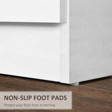 HOMCOM Three-Drawer Simple Bedside Table - White