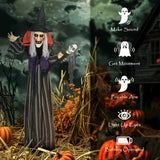 Outsunny 160cm Lifelike Moving Witch Decoration - Multi