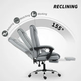 HOMCOM 155 Reclining Faux Leather Swivel Office Chair -Black