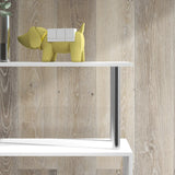HOMCOM S Shape Bookcase, 5 Tiers Bookshelf, Modern Freestanding Storage Shelf for Home Office, Study, Living Room, 80 x 30 x 145cm, White