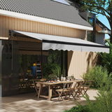 Outsunny 3.5 x 3(m) Electric Awning with Remote Controller, Aluminium Frame DIY Retractable Awning, UPF30+ Sun Shade Canopy for Garden Patio Deck Door Window, Light Grey