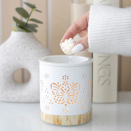 Matte Ceramic Butterfly Oil Burner