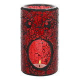 Red Pillar Crackle Glass Oil Burner and Wax Warmer