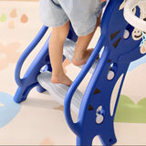 AIYAPLAY 3 in 1 Baby Slide for Indoor Use with Climber, Basketball Hoop, Basketball, for Ages 18-36 Months - Blue