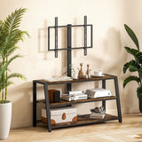 HOMCOM Industrial-Style TV Stand, with 35 Swivel Bracket - Dark Brown