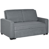 HOMCOM Double Sofa Bed Click Clack Sofa Bed Pull Out Bed with Adjustable Backrest for Living Room and Bedroom Grey