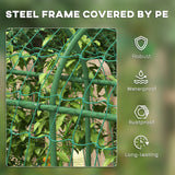 Outsunny 183 cm Tall Metal Garden Trellis, Arch Trellis for Climbing Plants Outdoor with Climbing Net