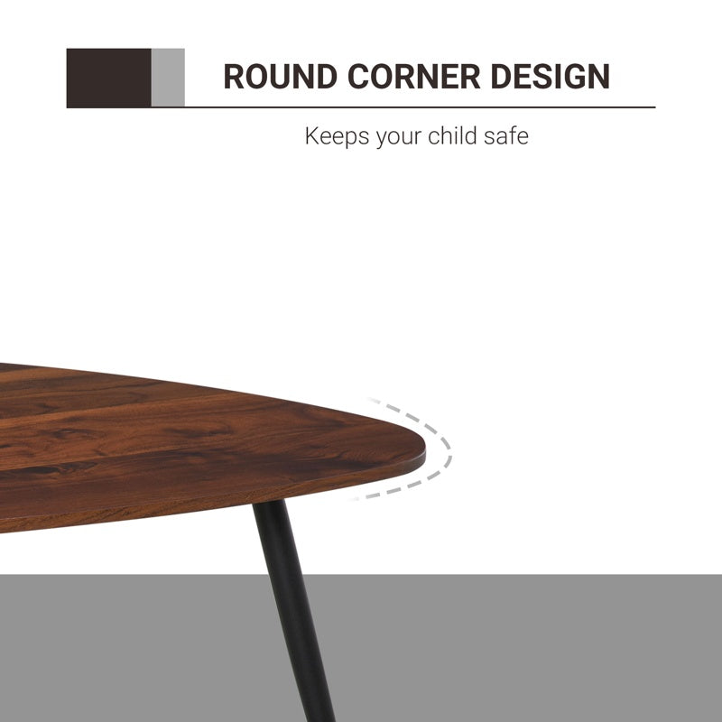 HOMCOM Set of Two Scandinavian-Style Coffee Tables - Walnut