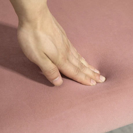 HOMCOM Modern Arm Chair Set of 2 Upholstered Accent Chair with Metal Base for Living Room Pink