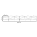 Outsunny Metal Decorative Outdoor Picket Fence Panels Set of 6, Black