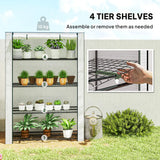 Outsunny Mini Greenhouse with Reinforced PE Cover, Portable Indoor Outdoor Green House with Roll-up Door, 170 x 120 x 50cm, White
