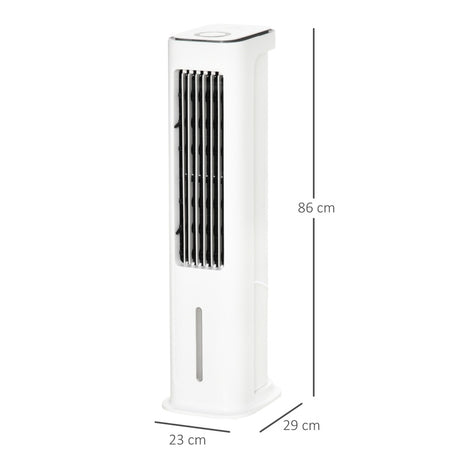 HOMCOM Evaporative Air Cooler, 5L Water Tank Oscillating Ice Cooling Fan with 3 Modes, 3 Speeds, Remote Control, Timer, and Oscillation, White