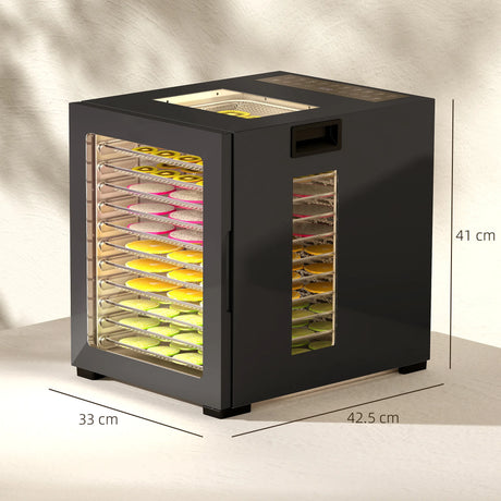 HOMCOM 12-Tray 40-70 Food Dehydrator - Black