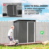 Outsunny 5x3 Storage Shed with Sliding Door and Sloped Roof for Garden, Light Grey