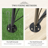 Outsunny Vintage Style Steel Garden Patio Outdoor Arbor & Trellis Arch Support For Vines & Climbing Plants Decoration - Black 2.3H m