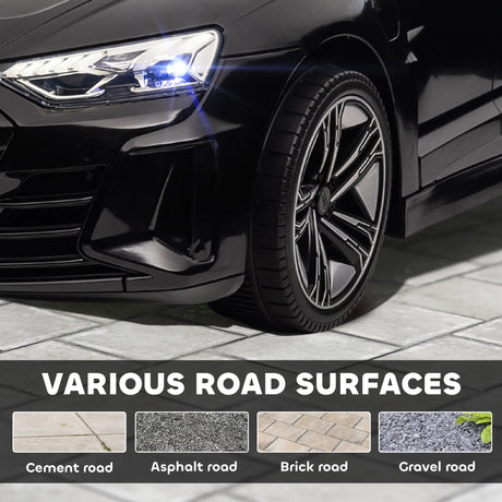 HOMCOM Audi Licensed 12V Kids Electric Ride-On, with Remote Control, Suspension System, Lights, Music, Motor - Black