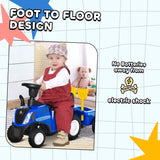 HOMCOM Ride On Tractor Toddler Walker Foot To Floor Slider w/ Horn Storage Steering Wheel for 1-3 Years Old Blue