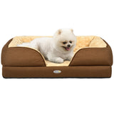 PawHut Calming Dog Bed Pet Mattress w/ Removable Cover, Anti-Slip Bottom, for Small Dogs, 70L x 50W x 18Hcm - Brown