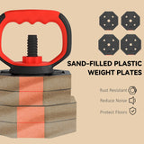 SPORTNOW 4-in-1 Adjustable Weight Dumbbells Set, Used as Kettlebell, Barbell, Dumbbell, Push-Up Stand, 30kg Free Weights Set for Men and Women Home Gym Training, Red