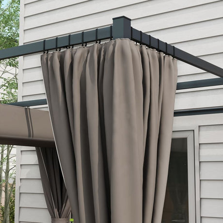 Outsunny 3 x 3m Moving Canopy Metal Pergola, with Curtains - Grey