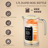 HOMCOM Touch Screen Kettle and Toaster Set - Cream
