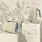 HOMCOM Retro Toaster and Kettle Set - Cream