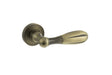 Old English Cambridge Lever Door Handle on Round Rose - Matt Antique Brass - Set
