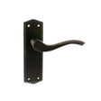 Old English Warwick Latch Lever Door Handle on Backplate - Urban Dark Bronze - Set