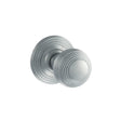 Old English Ripon Solid Brass Reeded Mortice Knob on Concealed Fix Rose - Satin Chrome - Set