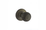 Old English Ripon Solid Brass Reeded Mortice Knob on Concealed Fix Rose - Urban Bronze - Set