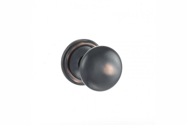 Old English Harrogate Solid Brass Mushroom Mortice Knob on Concealed Fix Rose - Antique Copper - Set