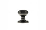 Old English Harrogate Solid Brass Mushroom Mortice Knob on Concealed Fix Rose - Black Nickel - Set