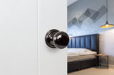 Old English Harrogate Solid Brass Mushroom Mortice Knob on Concealed Fix Rose - Black Nickel - Set