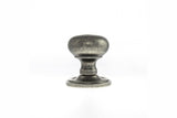 Old English Harrogate Solid Brass Mushroom Mortice Knob on Concealed Fix Rose - Distressed Silver - Set