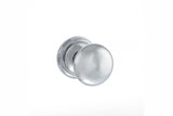 Old English Harrogate Solid Brass Mushroom Mortice Knob on Concealed Fix Rose - Polished Chrome - Set