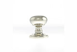 Old English Harrogate Solid Brass Mushroom Mortice Knob on Concealed Fix Rose - Polished Nickel - Set