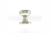 Old English Harrogate Solid Brass Mushroom Mortice Knob on Concealed Fix Rose - Polished Nickel - Set